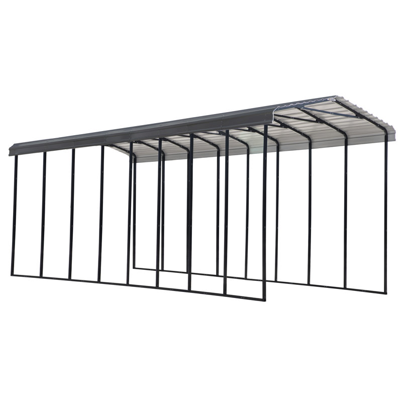 Galvanized Steel Rv Carport, 14X38X14, Charcoal