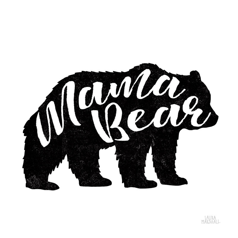 Mama Bear - Wrapped Canvas Print, 30cm H x 30cm W x 3.8cm D