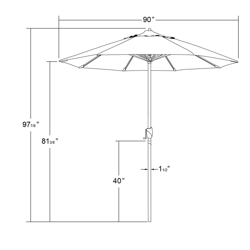 Parasol de marché 7,5 pi Armitage, Noir - Pacifica