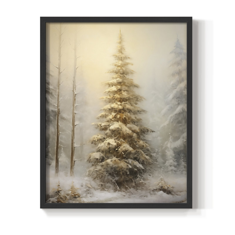 «Christmas Holiday Art», reproduction encadrée en bois massif, Noir, noir, noir, noir, H 30 po x l 24 po