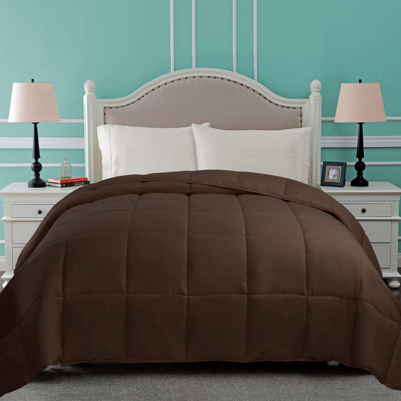 Classic All Season Reversible Medium Weight Hypoallergenic Down Alternative Comforter, Chocolate, Twin Comforter