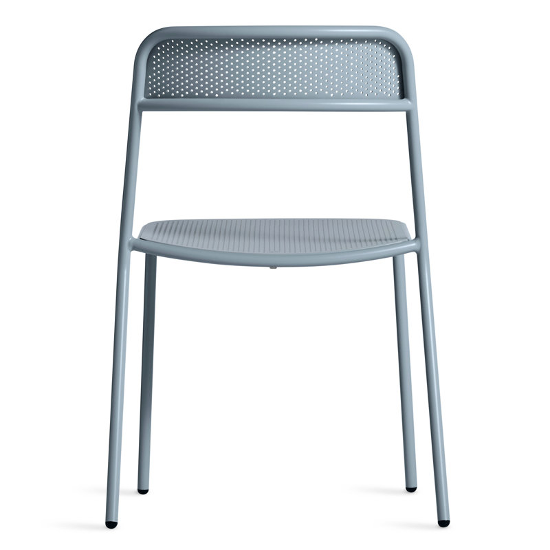 Trim Outdoor Dining Side Chair, Gray Blue