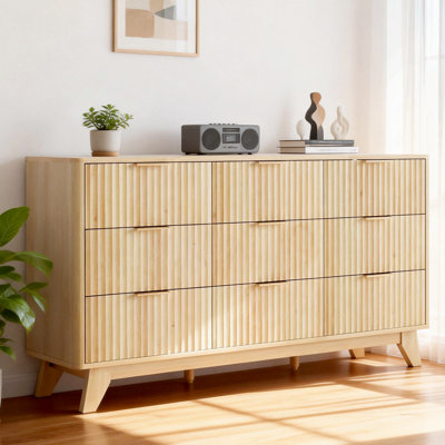 57" 9-Drawer Grid Chest Dresser