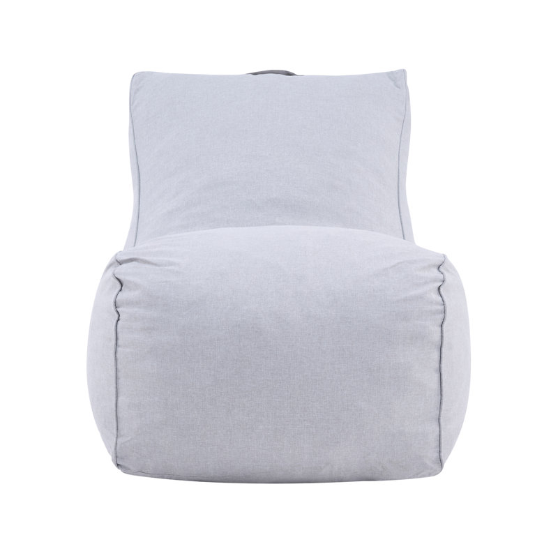 Lyra Modern Minimalist Olefin Outdoor Bean Bag Chair with Shredded Foam Fill, 1, Gray