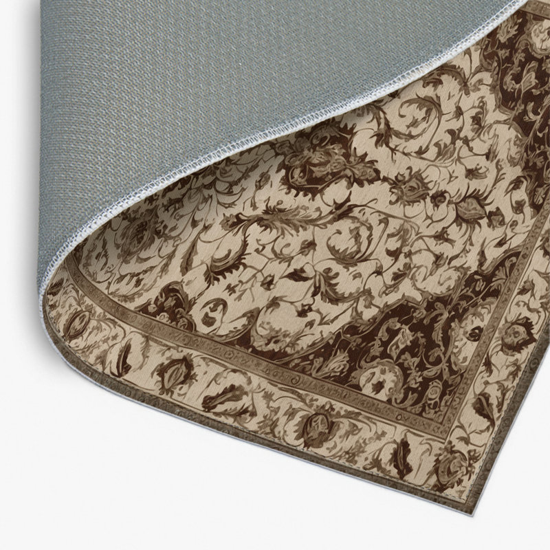Tapis d'intérieur et d'extérieur brun français, Rectangle 4pi x 6 pi