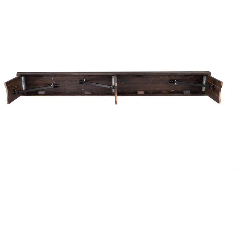 Banc de ferme pliable en pin massif 8 pi x 12 po Aleksandra, Acajou