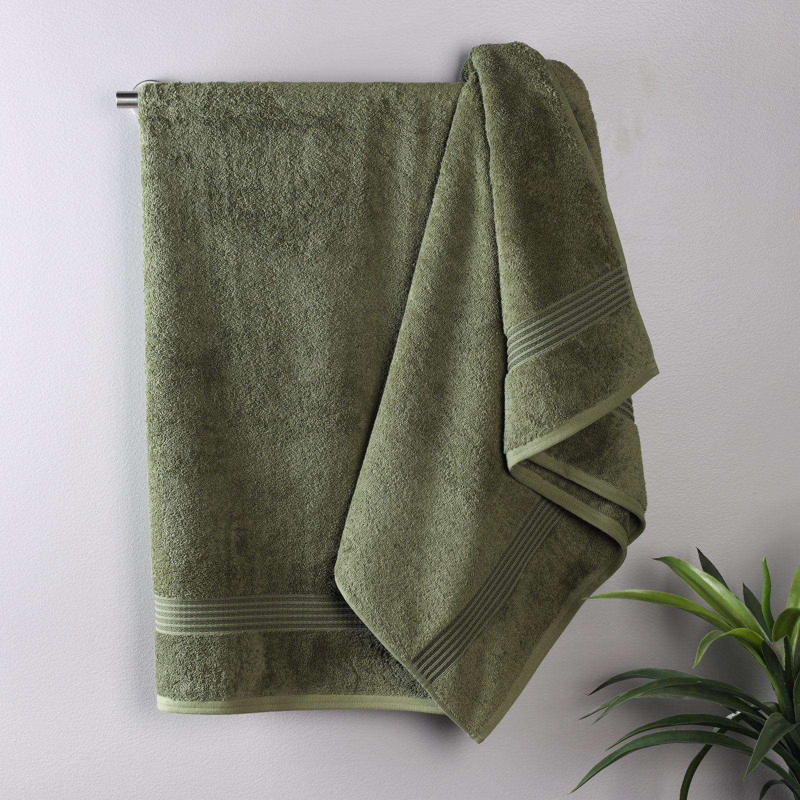 Oleg Egyptian Cotton Bath Sheet Set, Forest Green, Bath Towels - 2 Pack