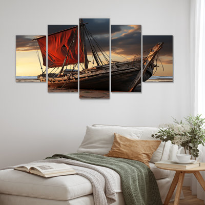 Amayrany - Boat Wall Art For Living Room 5 Piece