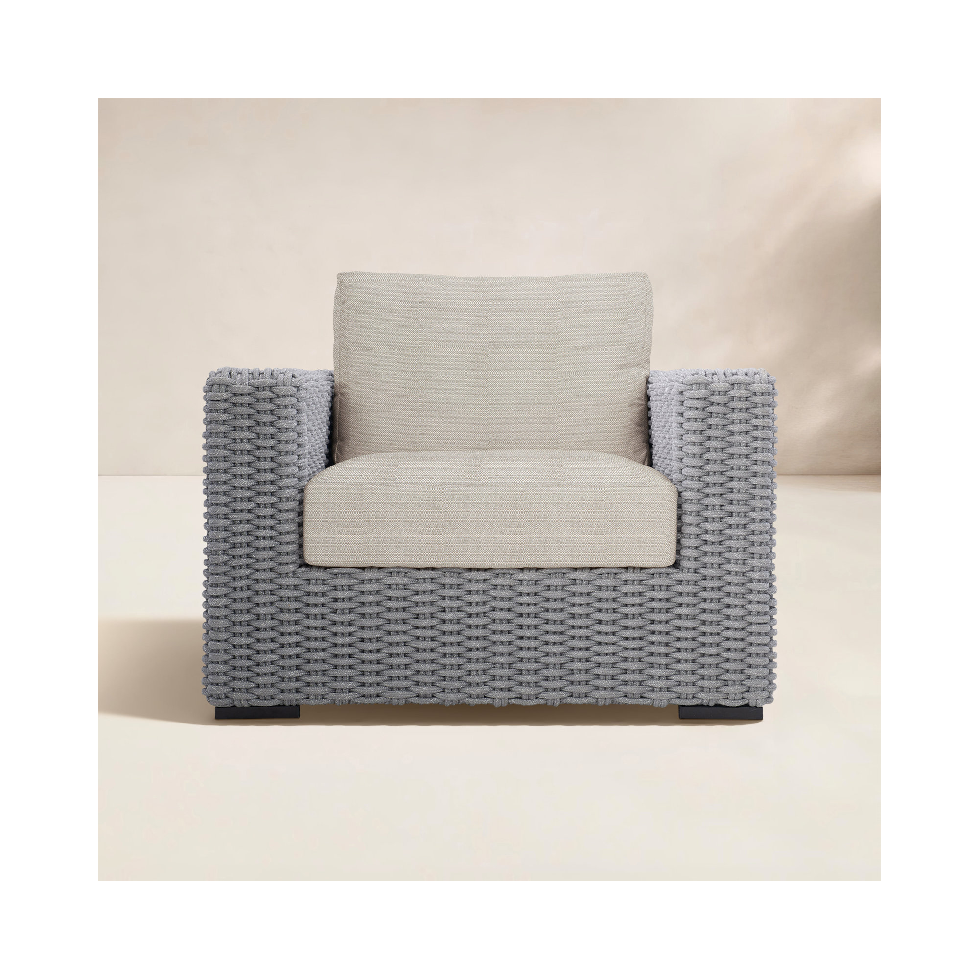 Capri Patio Chair with Cushions, Beige Linen 6025-012