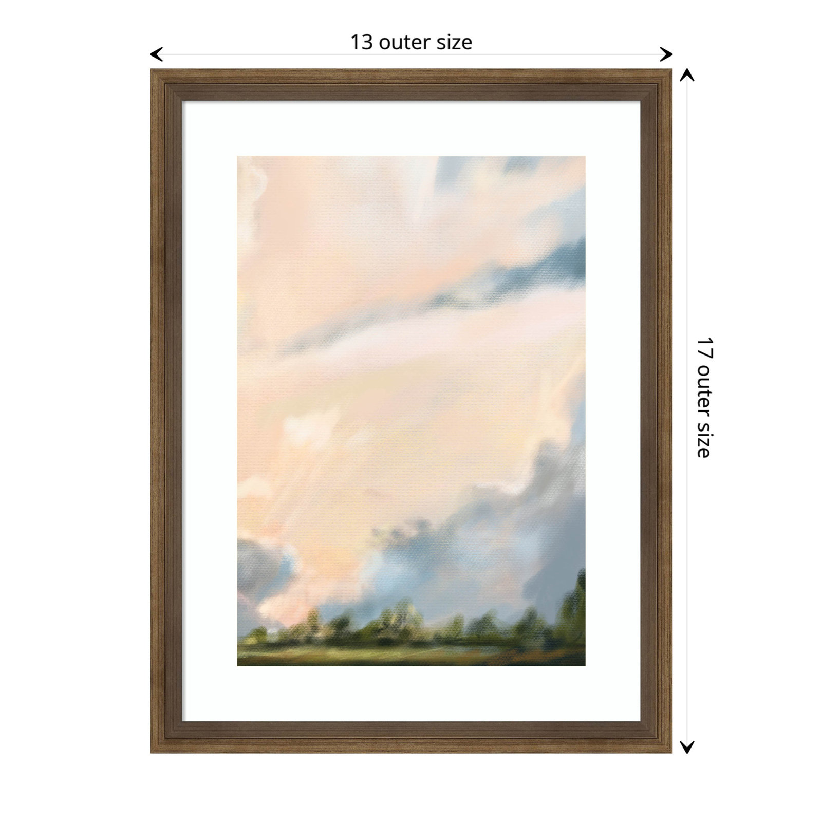 Miraval "Cloud II" Print by Mary Sparrow, 13" W x 17" H x 2" D, Bronze Framed
