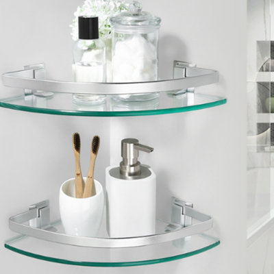 Aluminum Drill / Screw Bathroom Shelves