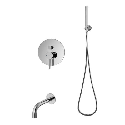 Cryptopodium 1 Handle Wall Bath Shower Mixer Bath Filler with Diverter
