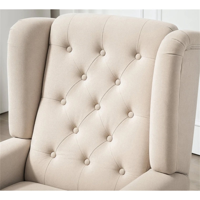 Chaise longue capitonnée, Beige