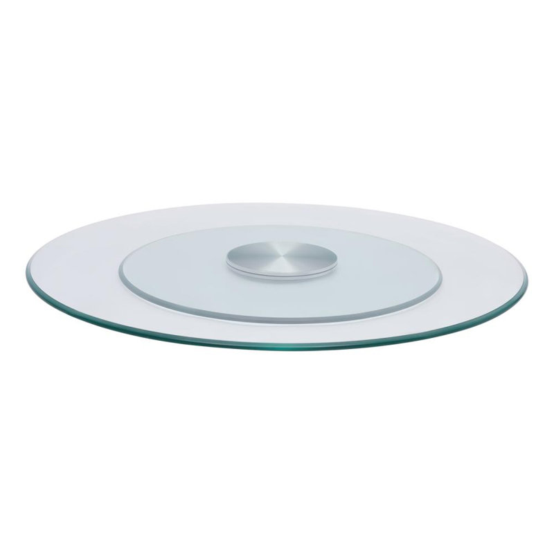 Plateau de table rond en verre trempé transparent 27,56 pouces Pratte, H 2,75 po x l 23,62 po x P 23,62 po