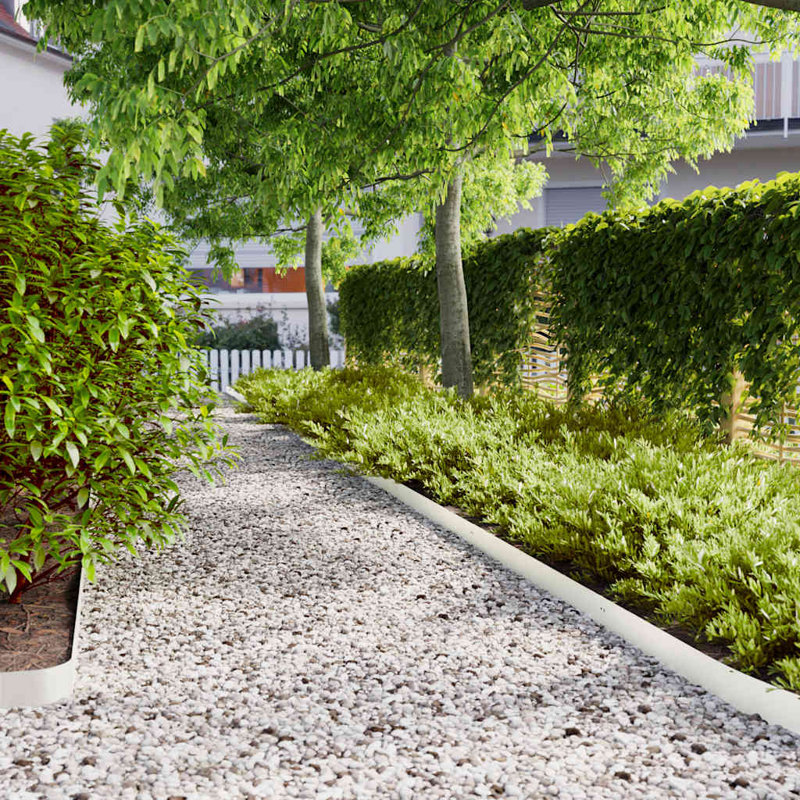 Cold-rolled Steel Lawn Edging, 10cm H x 103cm W x 0.05cm D, White