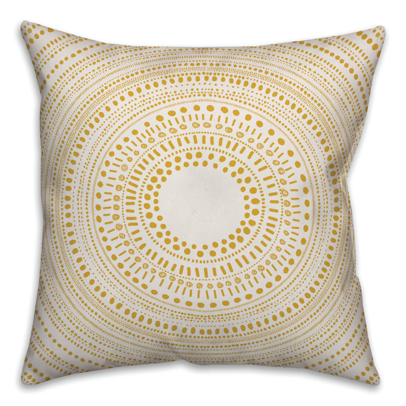 Damask Reversible Throw Pillow, 16" x 16", Yellow