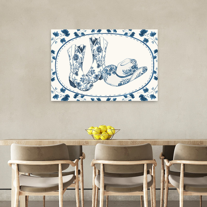 «Chinoiserie Cowgirl V», art floral contemporain, H 24 po x l 36 po