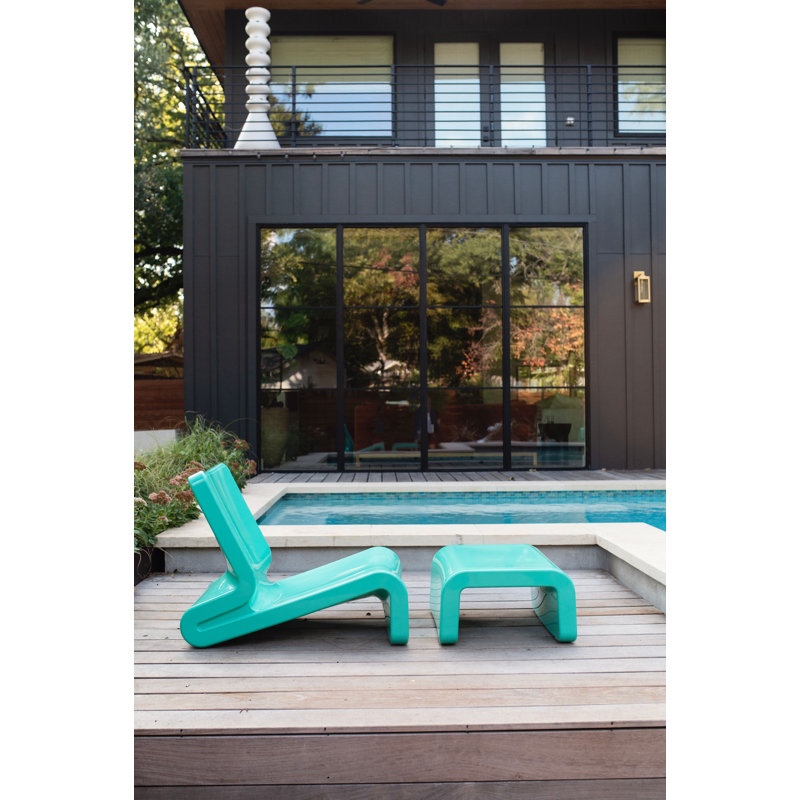 Line Outdoor Lounge Chair, Seafoam Green