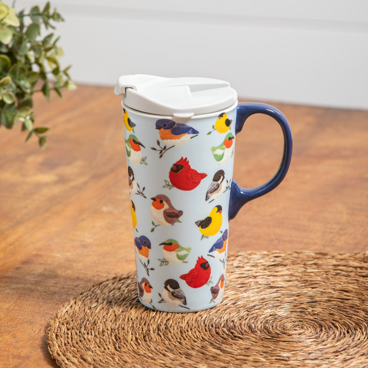  Ceramic Travel Cup, Portly Birds