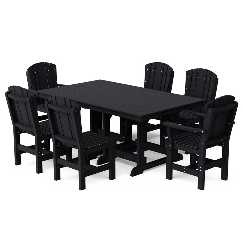 Heritage Dining Set, Black, 7-Piece