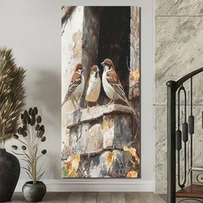 Sparrows Birds In The Farmyard III - Art mural oiseau