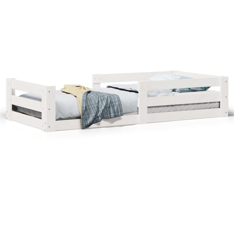 Vidaxl Bed Frame Without Mattress Wax Brown Solid Wood Pine, Small Single (2'6), White