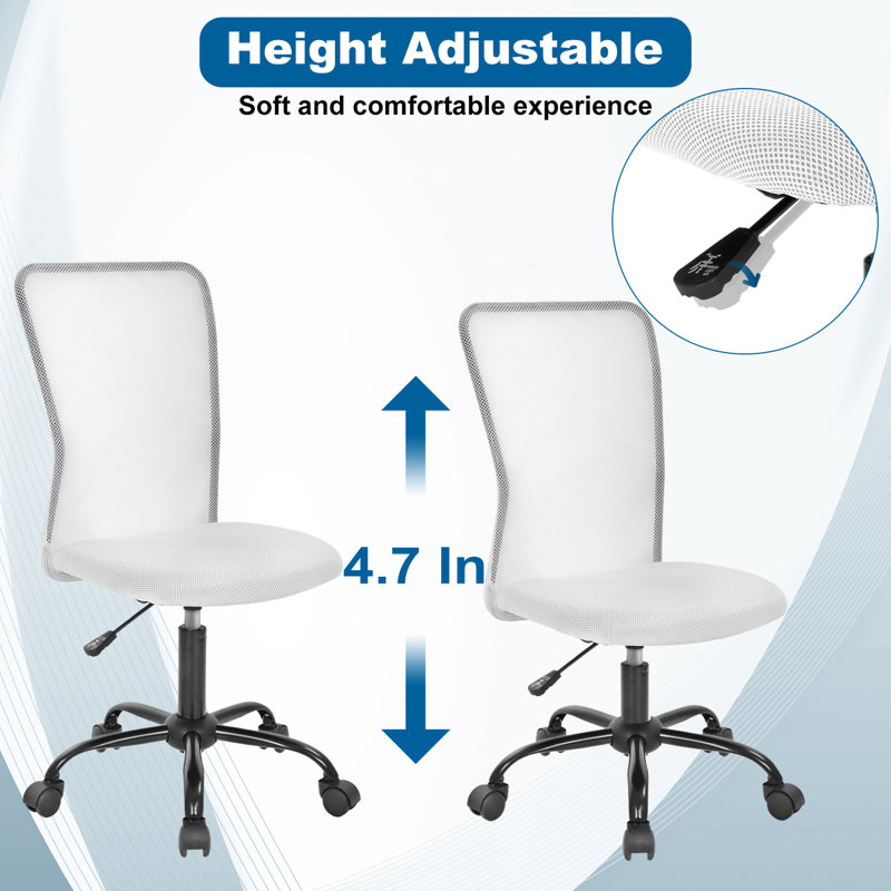 Chaise de bureau à domicile Fauteuil de bureau en filet à dossier moyen Fauteuil d'ordinateur ergonomique Fauteuil pivotant à roulettes