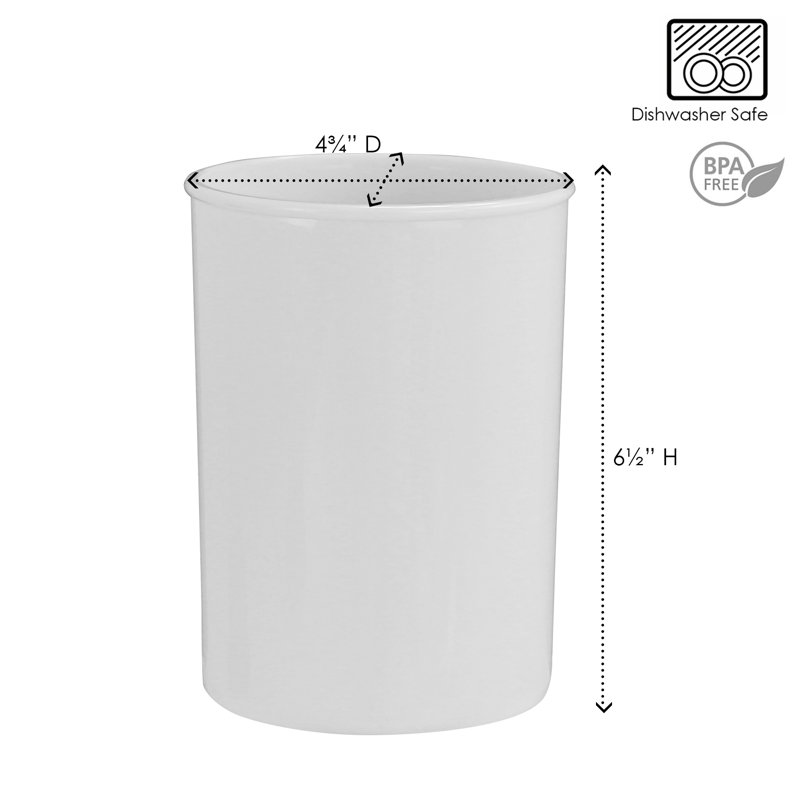 Pot à ustensiles en plastique Calypso Basics, Blanc