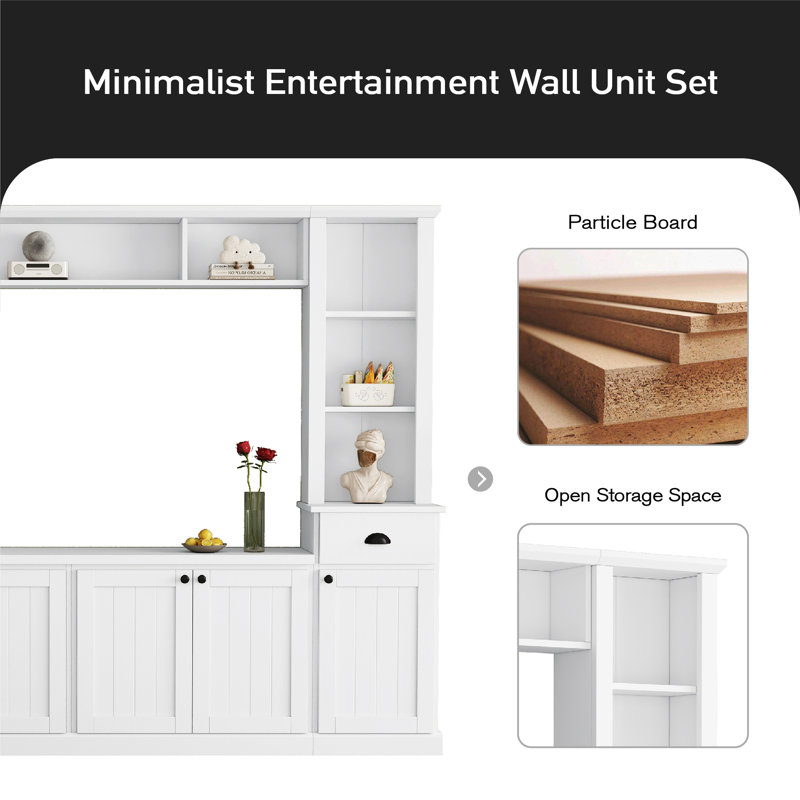 Adaela Unfinished Entertainment Center for TVs up to 75", White