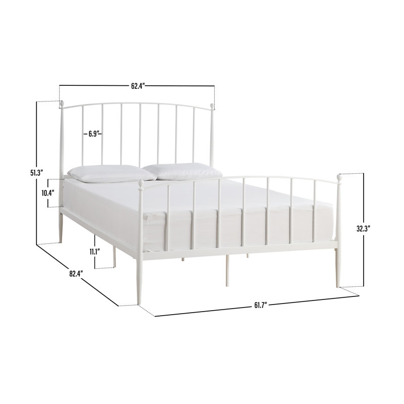 Marke Metal Slat Bed, Queen, White