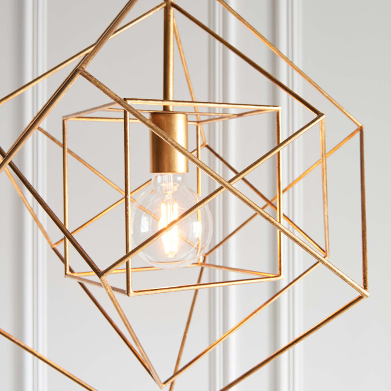 Curran 1 - Light Antique Gold Square/Rectangle Pendant, 59cm H x 50.4cm W