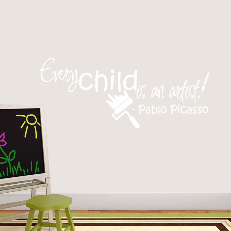 Décalcomanie murale chaque enfant est un artiste, Blanc