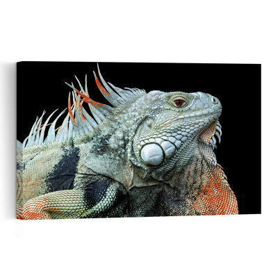 Vibrant Iguana Portrait Colorful Vibrant Lizard Portrait Tropical Wall Art Print by Edy Pamungkas - Print