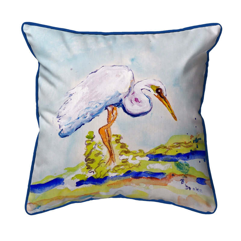 Housse de coussin carrée Egret Egret, H 22 po x l 22 po