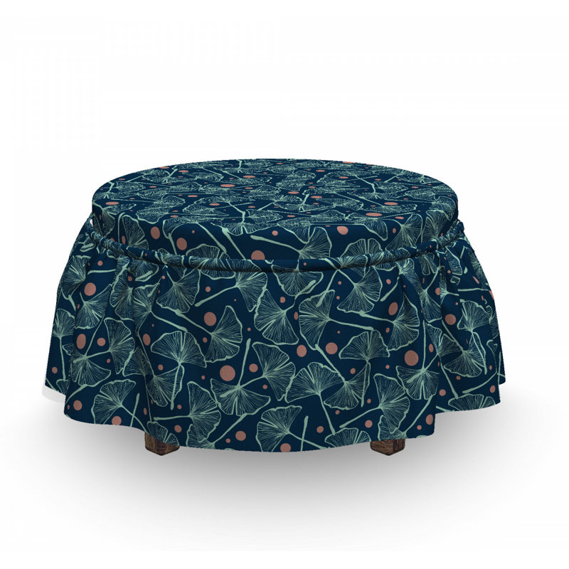 Housse pour repose-pieds feuilles de bilboa ginkgo