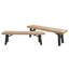 Banc en bois pour 2 personnes - Weather, panneau de siège à lattes, 63 po x 14,29 po x 17,76 po, finition grise, capacité de 600 lb, 2 panneaux, gris