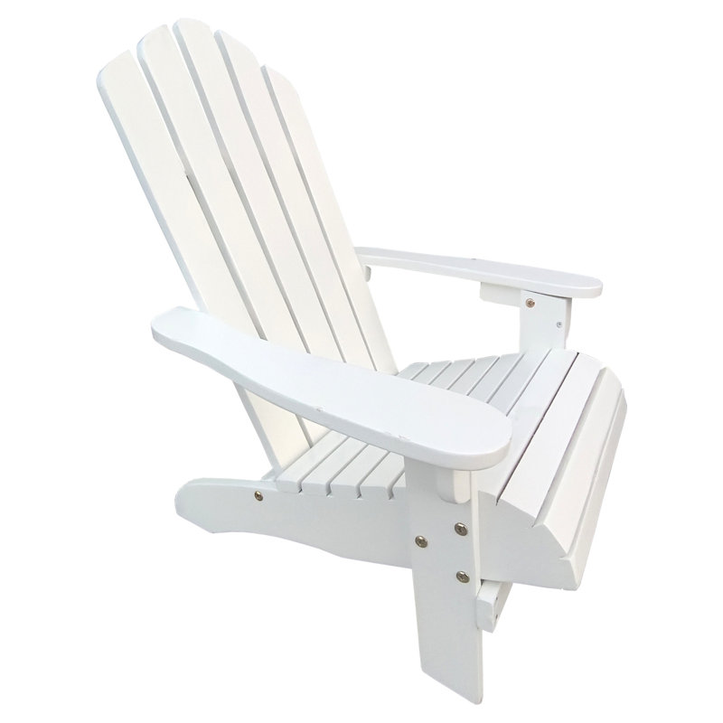 Chaise d'extérieur blanche d'intérieur - et confortable, siège large, accoudoir, assemblage facile, limite de poids de 110 lb, utilisation polyvalente du bois Populus