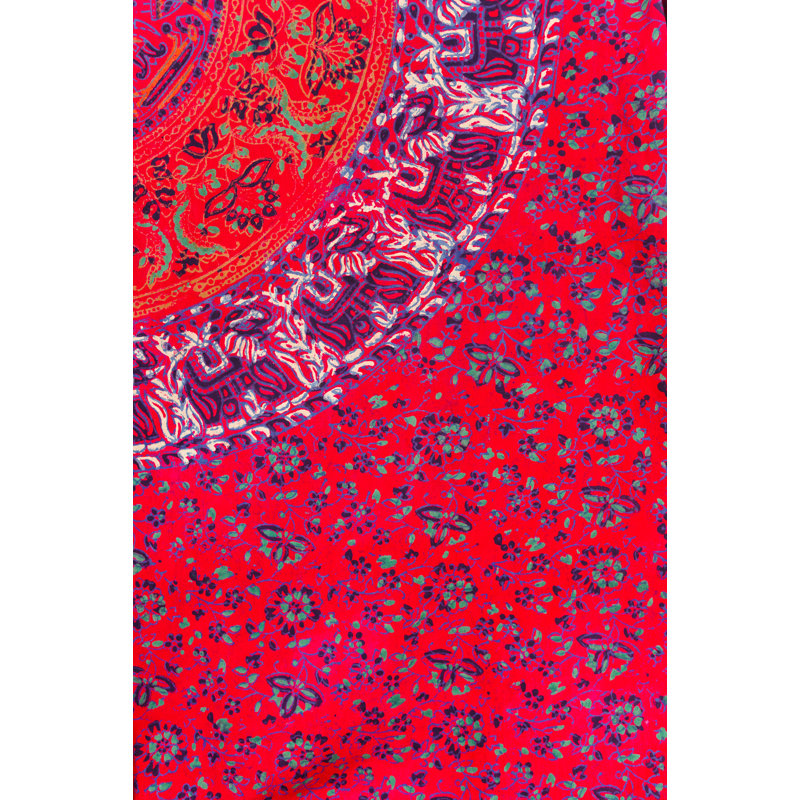 Panneau de rideau simple obscurcissant en coton à motif floral Emestine, rouge