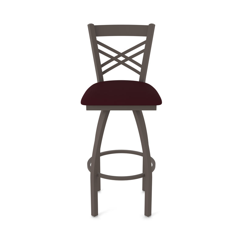 Tabouret pivotant 820 Catalina, Bronze, Vinyle - bordeaux Canter, Tabouret de bar (siège d'une hauteur de 30 po)