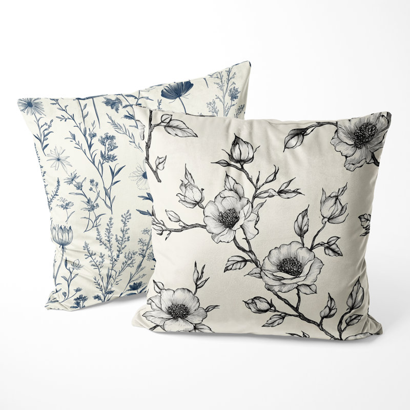 Meadow Toile - Coussin décoratif imprimé Toile 2 pièces, 18"H x 18"W