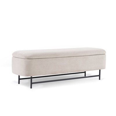 Atiksh Fabric Upholstered Storage Bedroom Bench