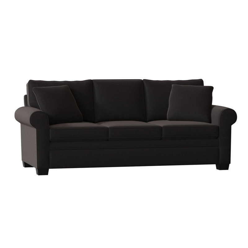 Quaker Upholstered 84'' Sofa, Entice Steel, Espresso