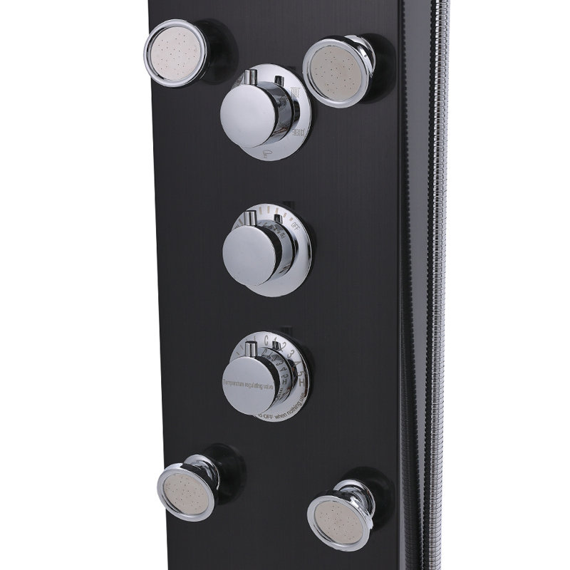 Lazzaro Shower Tower Panel, Black