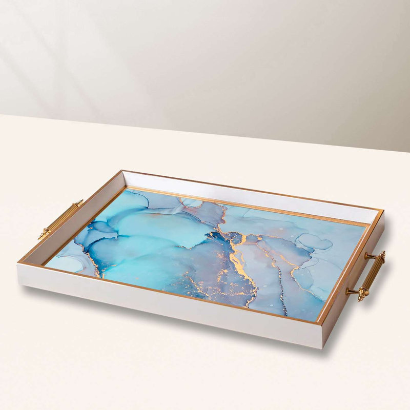 Elegant Glass Serving Tray, 19.7 x 11.4 x 1.4 inches | 100% High-Quality Glass | Perfect for Entertaining & Serving | Stylish and Functional Design for Home & Parties | Durable and Easy to Clean