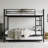 Bunk Bed With Trundle, Metal Bunkbeds With Ladder And Guardrail