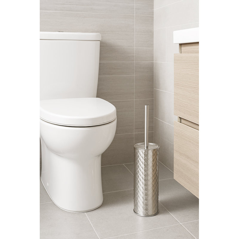 Ensemble de 16 brosses de toilette hautes modernes gris clair avec support