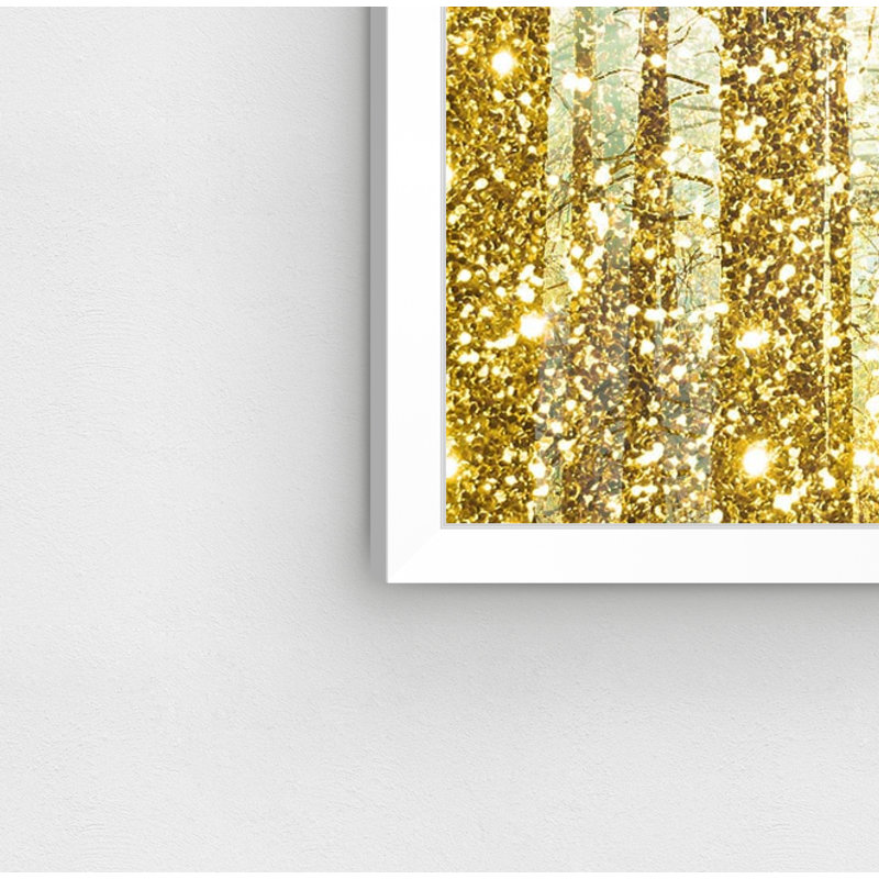 « Magical Forest » par Oliver Gal - impression d'art graphique, H 26 po x l 38 po, Cadre blanc