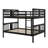 Full Over Full Bunk Bed With Ladder For Bedroom, Convertible To 2 Platform Bedframe, Guest Room Furniture-2093467927