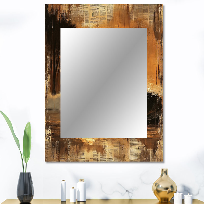 Paysage de surf jaune rétro - miroir mural de surf, miroir décoratif moderne, impression d'art en métal, 40 po x 30 po