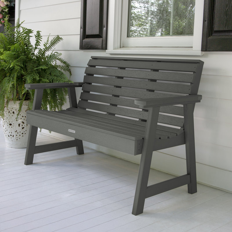 Banc de jardin en plastique Midwest, H 32 po x l 52 po x P 25 po, Teck côtier